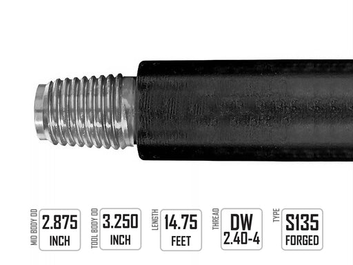 Ditch Witch JT4020 Compatible Drill Pipe 14.75ft DW 2.40-4