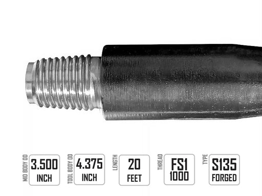 Vermeer D100x150 and D100x140 Compatible Drill Pipe 20ft FS1 1000