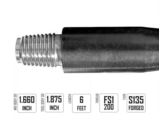 Vermeer D7x11 and D9x13 Compatible Drill Pipe 6ft FS1 200