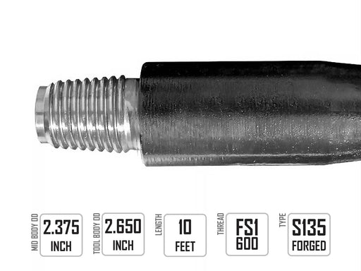 Vermeer D24x40 and D23x30 Compatible Drill Pipe 10ft FS1 600